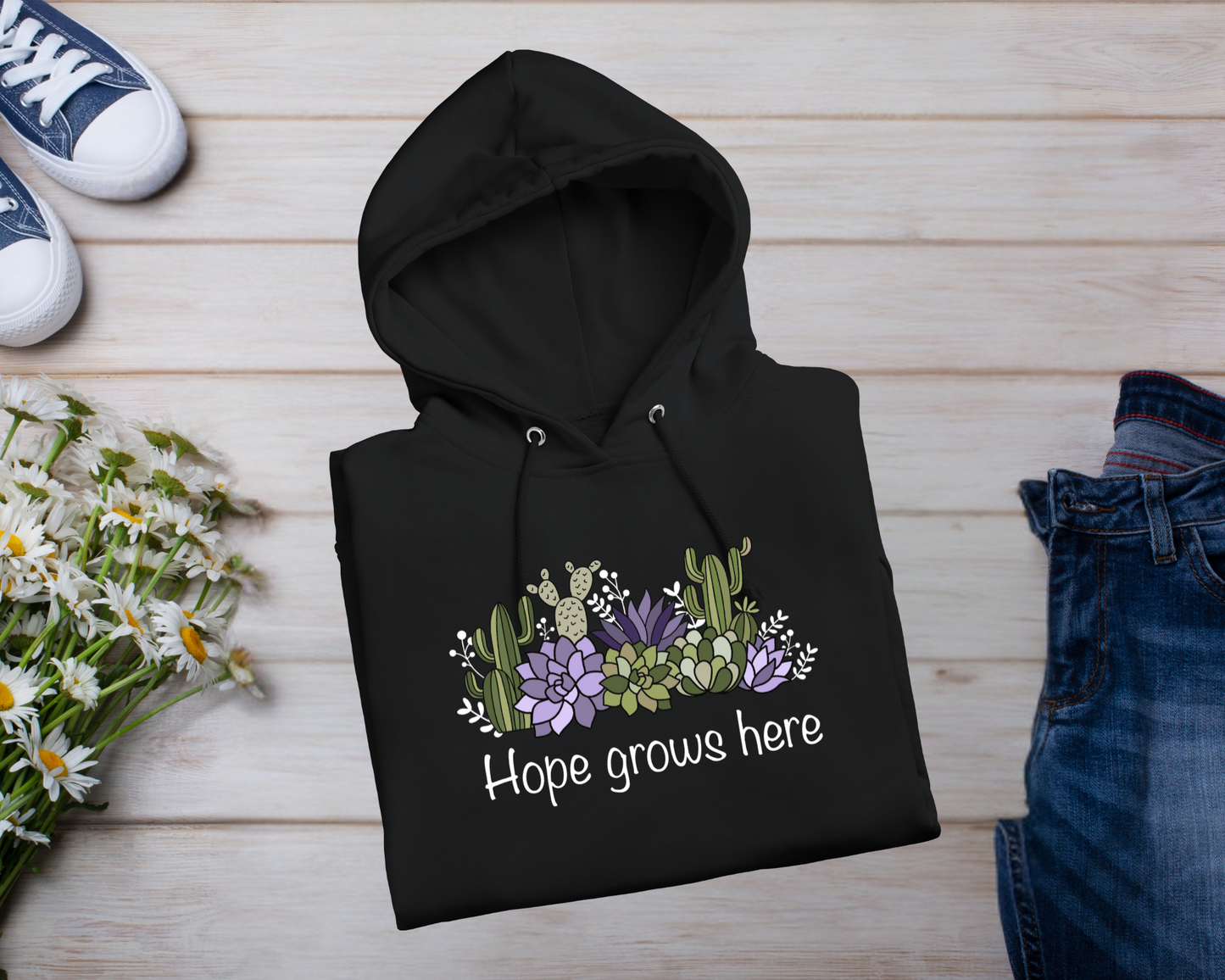 HOPE GROWS HERE CACTUS HOODIE