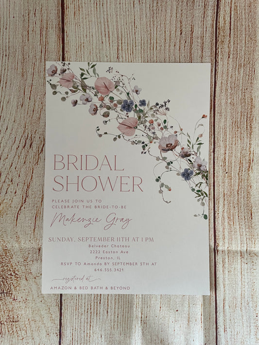 Floral bridal shower invitations