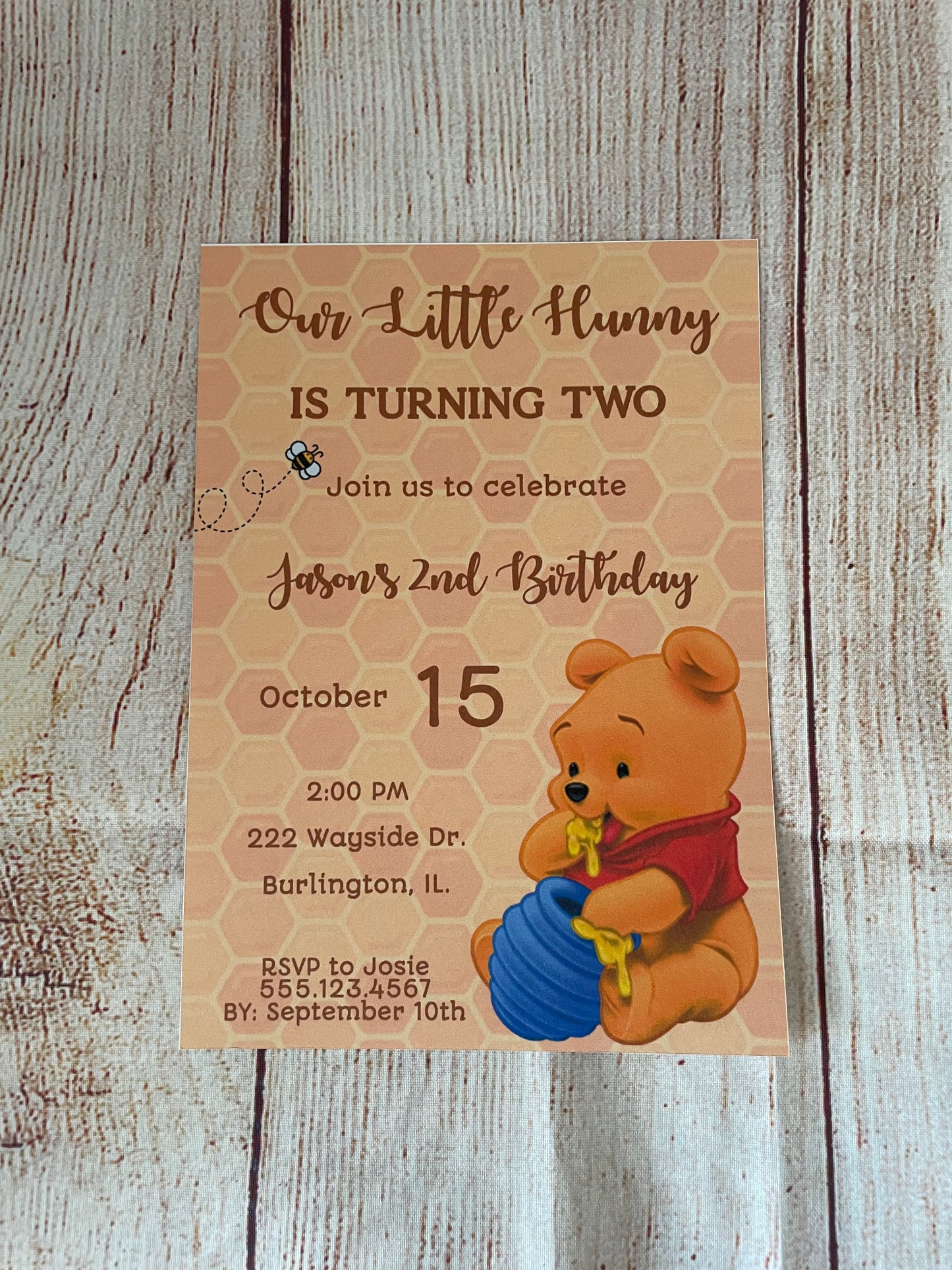 Winnie the Pooh birthday invitation