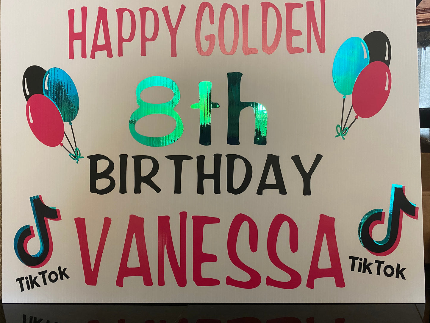 Golden birthday yard sign